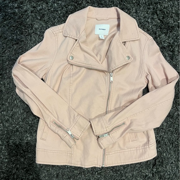 Pink Old Navy twill moto jacket NWOT - Picture 5 of 6